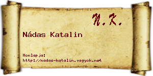 Nádas Katalin névjegykártya